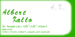 albert kallo business card